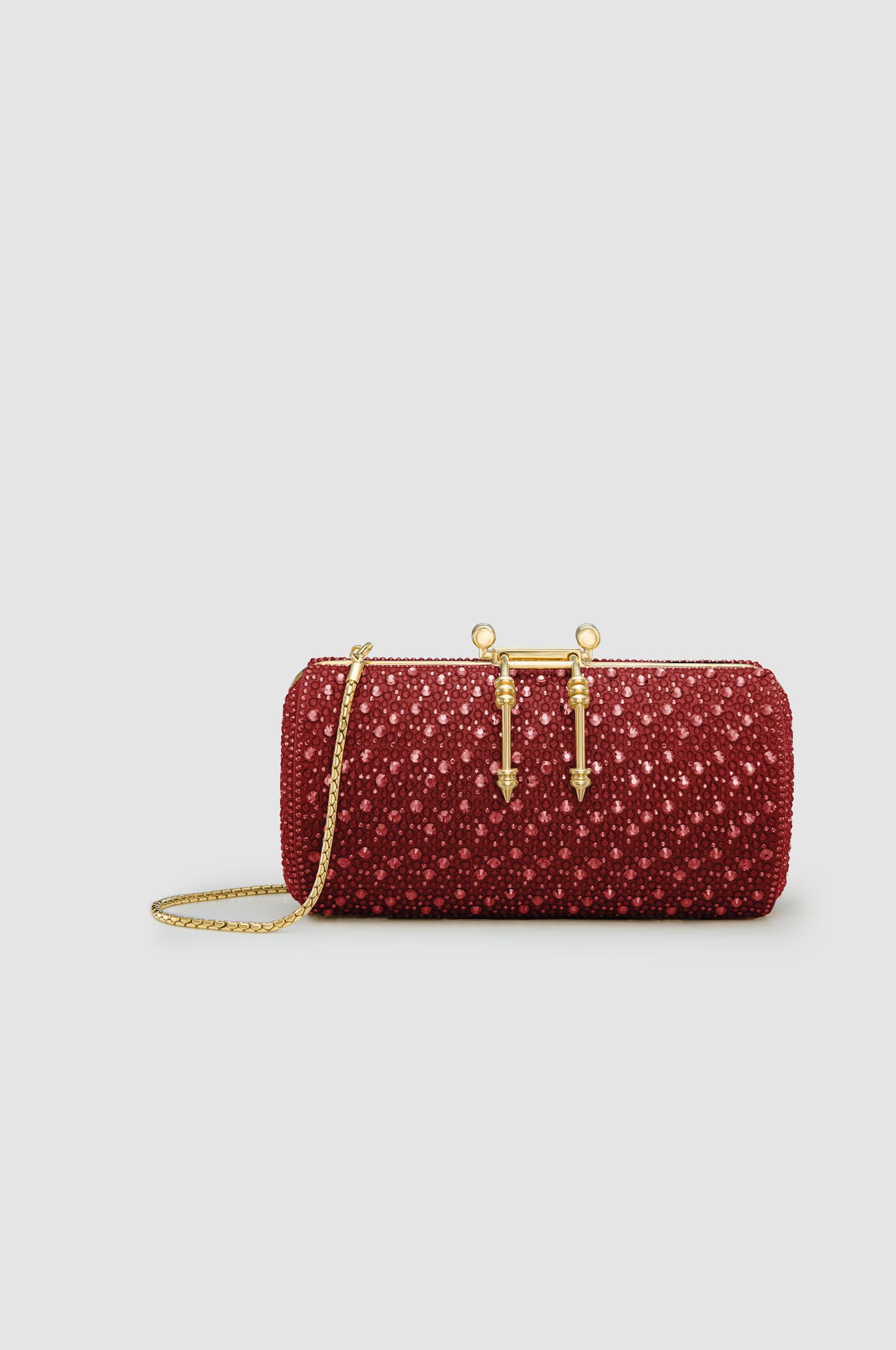 SOIREE CRYSTAL CLUTCH	BURGUNDY
