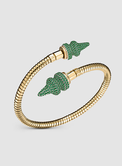 Oumoum With Encrusted Emerald Stones